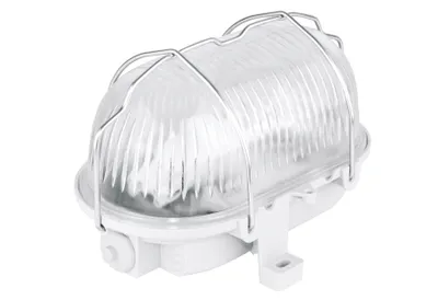 Image de REV LED Applique murale Plafonnier Ovale Gris IP44 5W E27 400lm Blanc chaud 3000K avec corbeille de protection