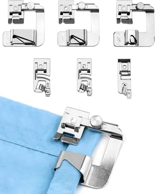 Productafbeelding van Naaivoeten voor Naaimachine - Set van 6 - 3 Smalle Rolzoom - 3/4 - 6 mm - 3 Brede Rolzoom - 4/8,6/8,8/8 inch - Naaiaccessoires