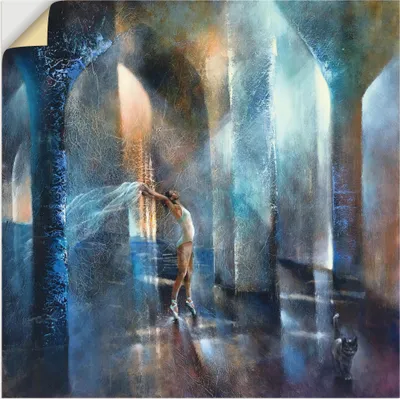 Produktbild von ARTland Wandbild, selbstklebend Katze und Tänzerin Größe: 50x50 cm