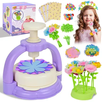 Immagine prodotto di Kit per bambini per la creazione di composizioni floreali, set per attività creative con strumenti, adatto a bambine dai 3 ai 12 anni, disponibile in vari colori