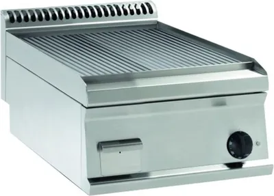 Produktbild von KBS Gas Grillplatte gerillt Hartverchromt, matt gebürstet 1 Heizzone, Tischgerät