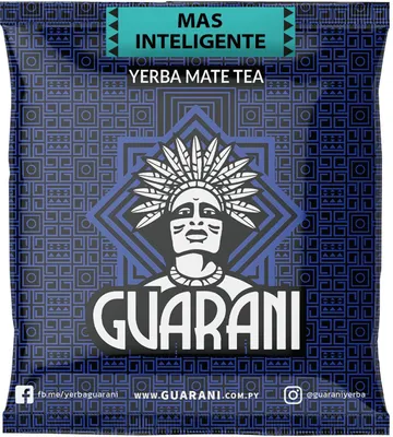 Zdjęcie produktu dla Guarani – herbata mate „Mas Inteligente” – próbka 50 g – skupienie, koncentracja – żeń-szeń, miłorząb, guarana – dymny aromat, dużo pyłu – intensywna yerba mate – Paragwaj
