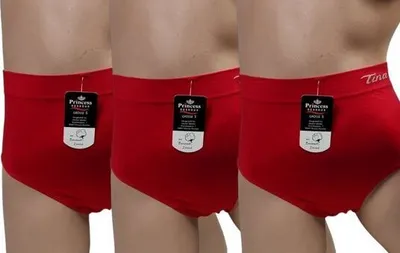 Produktbild von Dekker Taillenslip Damen Hüftslip "Tina" Seamless ohne Nähte super elastisch (Packung, 3er Pack) mit Logoschriftzug am Wäschebund, Farbe Rot, Größe XL