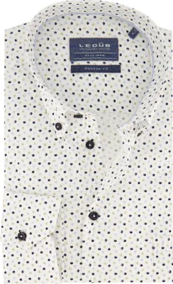 Produktbild von Ledub Hemd Modern Fit weiß mit Punktenmuster