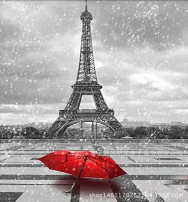 Produktbild von Malen nach Zahlen 5d Diamond Painting Paris Eifelturm Regen Malen nach Zahlen 20x30cm