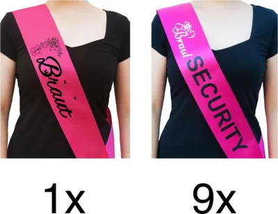 Produktbild von Oblique Unique Schärpe Braut + Braut Security Set JGA Hen Party Bride to be pink