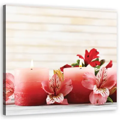 Produktbild von Leinwandbild blumen - rosa 60x60 cm Feeby rosa wandbild bereit zum aufhängen