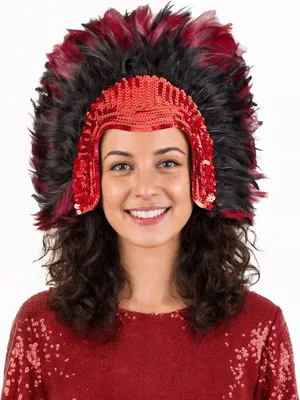Productafbeelding van Hoofddeksel voor showgirls, zwart-rood