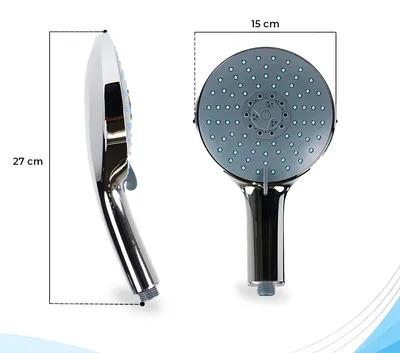 Immagine prodotto di Bath4U Soffione doccia 150 mm e attacco da 3/4 pollici 7 tipi di getto, compreso tubo flessibile da 1,5 m