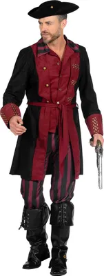 Produktbild von Piratenoutfit weinrot für Männer Größe: L