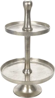 Produktbild von Große Metall Etagere Gesamtgröße (HxØ pro Platte) ca. 67 x 40 / 32 cm, silber