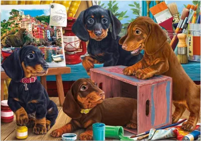 Zdjęcie produktu dla Puzzle Dino - Jamniki - 300 elementów