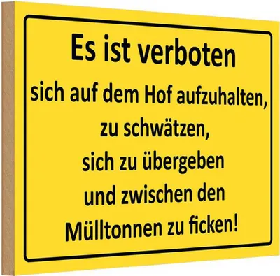 Produktbild von vianmo Holzschild 20x30 cm Es Ist verboten auf dem Hof Warnschild Hinweisschild