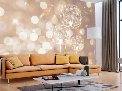 Produktbild von Vlies Fototapete 400x280 cm Tapeten Wandtapete XXL Pusteblume Blumen bokeh Abstrakt beige weiß f-C-0040-a-d