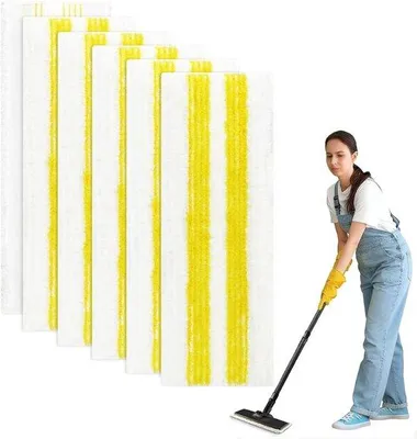 Produktbild von Famanu Dweilmop Set von 6 - Mikrofasermopp für Dampfreiniger