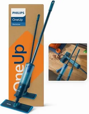 Zdjęcie produktu dla Philips 3000 series Mop elektryczny OneUp serii 3000, Mop bezprzewodowy, 0,27 l, Niebieski, Pojedynczy zbiornik, 0,312 l, 50 min