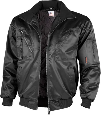 Produktbild von Qualitex Pilotenjacke - wetterfeste Arbeitsjacke mit festem Steppfutter - ideal Übergangsjacke - in Farbe: schwarz - Herren: XL - Damen: 48