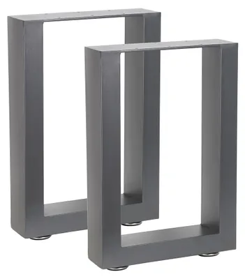 Immagine prodotto di Base tavolo 80x90 cm Piedini per mobili Grigio Gambe per tavolo Industriali Pattini per panca Acciaio