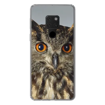 Produktbild von MuchoWow® Handyhülle Schutzhülle Hülle für Huawei P40 Lite Braune Eule mit hellblauem Hintergrund Silikon Softcase Handy Hülle - Handy
