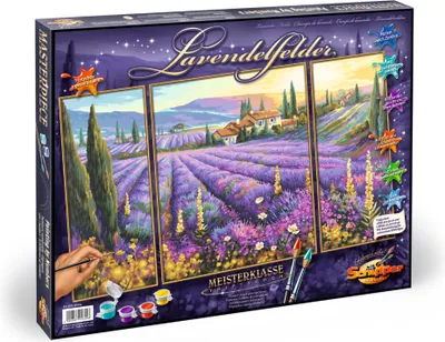 Produktbild von Noris Spiele Malen nach Zahlen - Lavendelfelder (Triptychon); 609260604