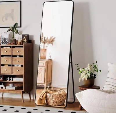 Produktbild von Famanu Spiegel Elegantes Design - Schwarz - 162x53x3cm
