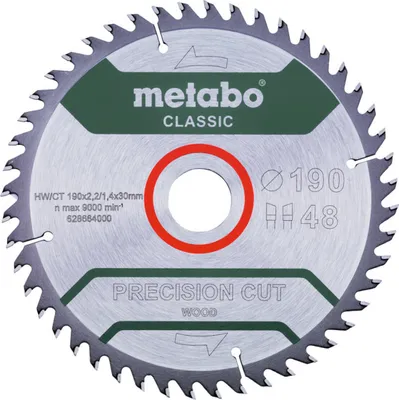 Obrázok produktu pre Metabo PrecisionCutClassic 190x30 48WZ 15° /B, 628664000