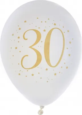 Produktbild von 8 Ballons Geburtstag Jubiläum 30  weiß gold