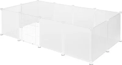 Immagine prodotto di Cuccia per cani con porta, 142x72x46 cm, bianca, in plastica e metallo
