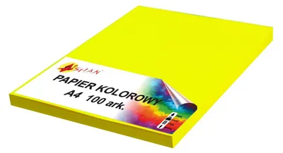 Image de Papier couleur A4 80 g, jaune fluo néon v2, 100 feuilles