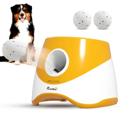 Produktbild von PawHut Automatischer Ballwerfer, Interaktive Ballwurfmaschine mit 3 Tennisbälle