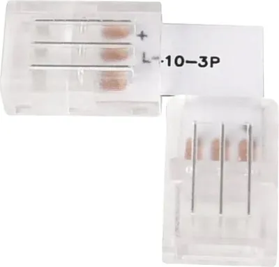 Obrázok produktu pre Konektor ENOVALITE pre 10 mm LED pásik, v tvare L, 3-pinový