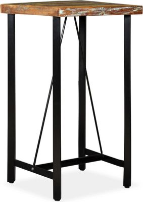 vidaXL Barový stůl Staré dřevo masiv 60x60x107 cm