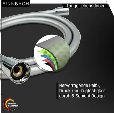 Schlauch ohne Duschkopf - Badezimmer Zubehör - Verchromt - Edelstahl