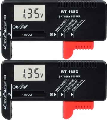 Image de Lot de 2 testeurs de piles numériques BT-168D – Pour piles AAA, AA, C, D, 1,5 V et 9 V