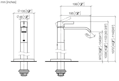 Produktbild von Dornbracht 22585671-06 Waschtisch-Einlochbatterie mit
