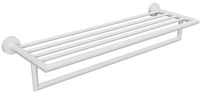 Produktbild von Duschregal mit Handtuchhalter WHITE aus weißem Messing BEMETA