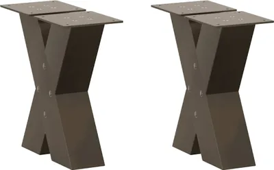 Obrázek produktu pro Nohy konferenčního stolku ve tvaru X, 2 ks, přírodní ocel, 30 x (30-31) cm, ocel