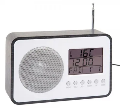 Zdjęcie produktu dla Karlsson – budzik z radiem FM – czarny – 19,2 x 6,6 x 12,5 cm