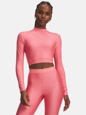 Produktbild von Under Armour Damen-T-Shirt HeatGear Crop Mock LS-PNK XS