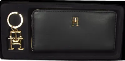 Image de Portefeuille femme TOMMY HILFIGER coffret cadeau avec porte-clés article AW0AW14004 cm 19 x 10 x 2,5 (environ), UNICA - ONE SIZE, Poliuretano 100%