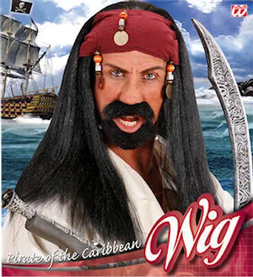 Produktbild von Piraten Perücke mit Kopfband - Piratenperücke - Seeräuber Perücke