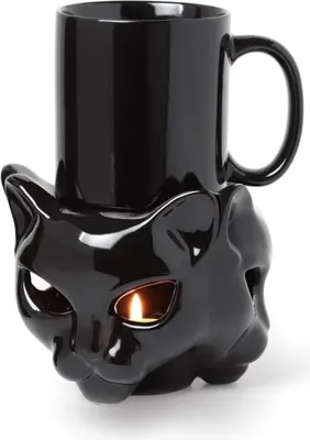 Produktbild von Alchemy England Tasse  Tasse mit Tassenwärmer Katze schwarz Standard