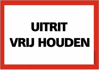 Produktbild von CombiCraft Schild 'Uitrit vrij houden' 21x30 cm