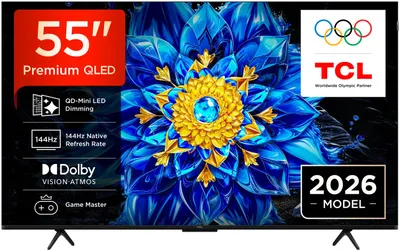 Zdjęcie produktu dla TCL P8L 55P8L, 139,7 cm (55"), 3840 x 2160 px, QLED, Smart TV, Wi-Fi, Czarny