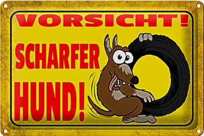 Produktbild von Blechschild Hinweis 30x20cm Vorsicht scharfer Hund