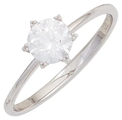 Produktbild von Solitär Ring Damenring mit Zirkonia weiß 333 Gold Weißgold Fingerschmuck Innenumfang 60mm  Ø19.1mm
