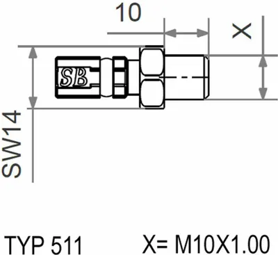 Produktbild von MATTHIES Bremsrohranschluss Außengewinde schwarz TYP511 M10x1