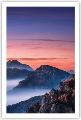 Produktbild von Poster - Poster ohne Rahmen - Westen Sonne Berge - 61x91,5 cm - Wand Bild - Wanddeko - Wandbilder - Kunstposter - Wandposter - Bilder - Kunstdruck - Wanddekoration - Wandbild - P2XPA61x91-4525
