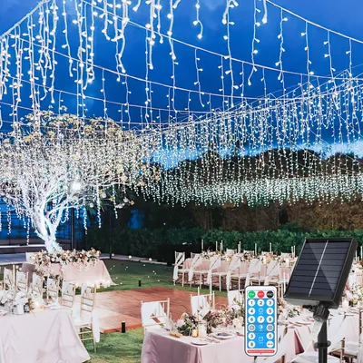 Obrázok produktu pre TolleTour 15M 600LEDs solárne rozprávkové svetlá vonkajšie LED rozprávkové svetlá LED rozprávkové svetlá vianočné svetlá IP44 vodotesné studená biela