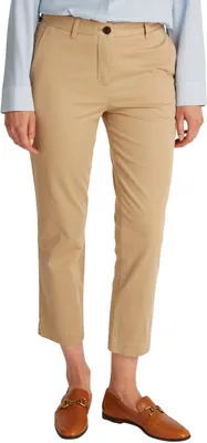 Productafbeelding van Tommy Hilfiger dames chino broek, stretch, slim fit, met een omslag bij de enkels, beige (beige), maat 32